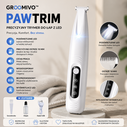 Groomivo™ PawTrim | Precyzyjny trymer do łap z LED